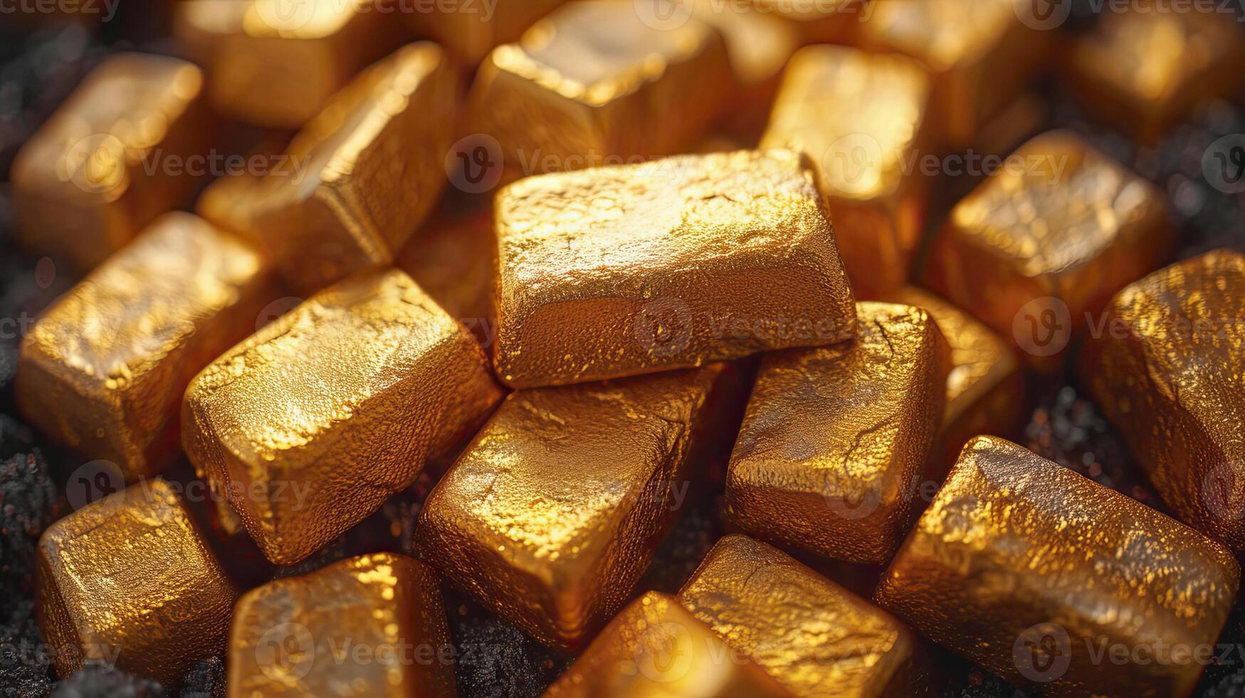 ai gegenereerd stapel van glimmend goud bars. foto