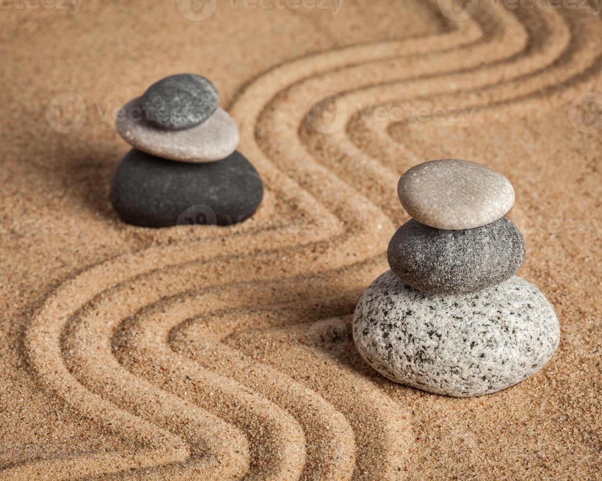 Japanse zen stenen tuin foto