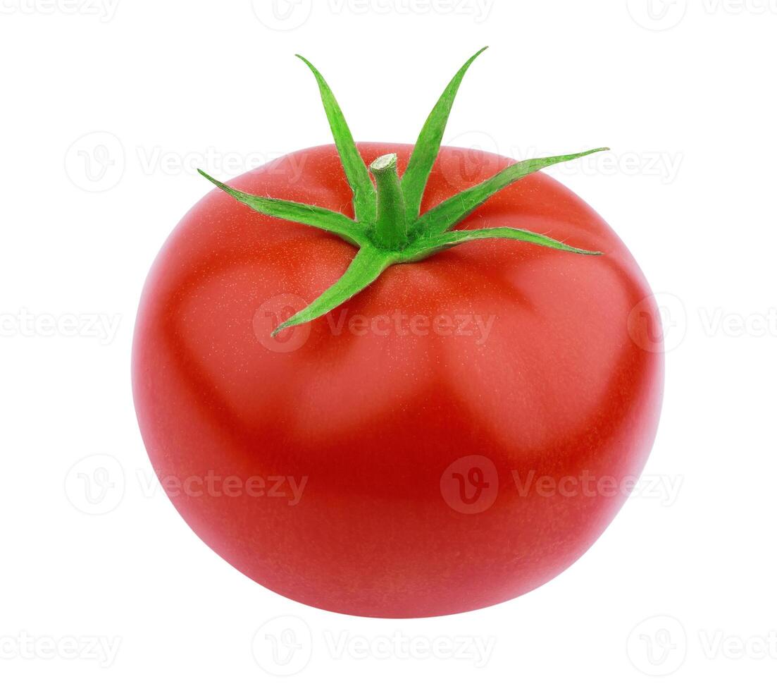 een tomaat geïsoleerd geïsoleerd Aan wit achtergrond foto