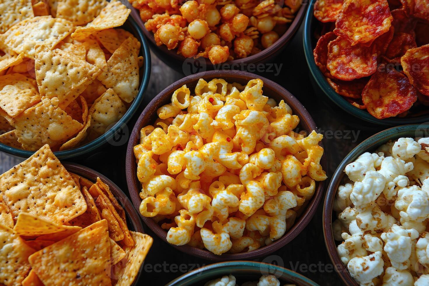 ai gegenereerd snacks in een houder professioneel reclame voedsel fotografie foto