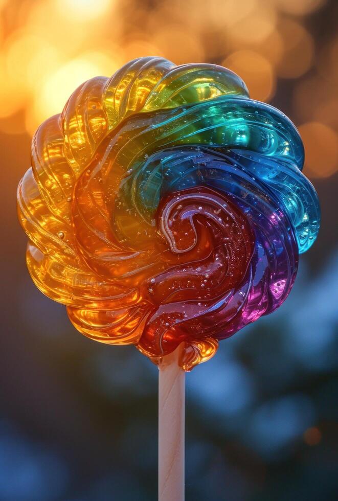 ai gegenereerd lolly lolly lolly regenboog foto