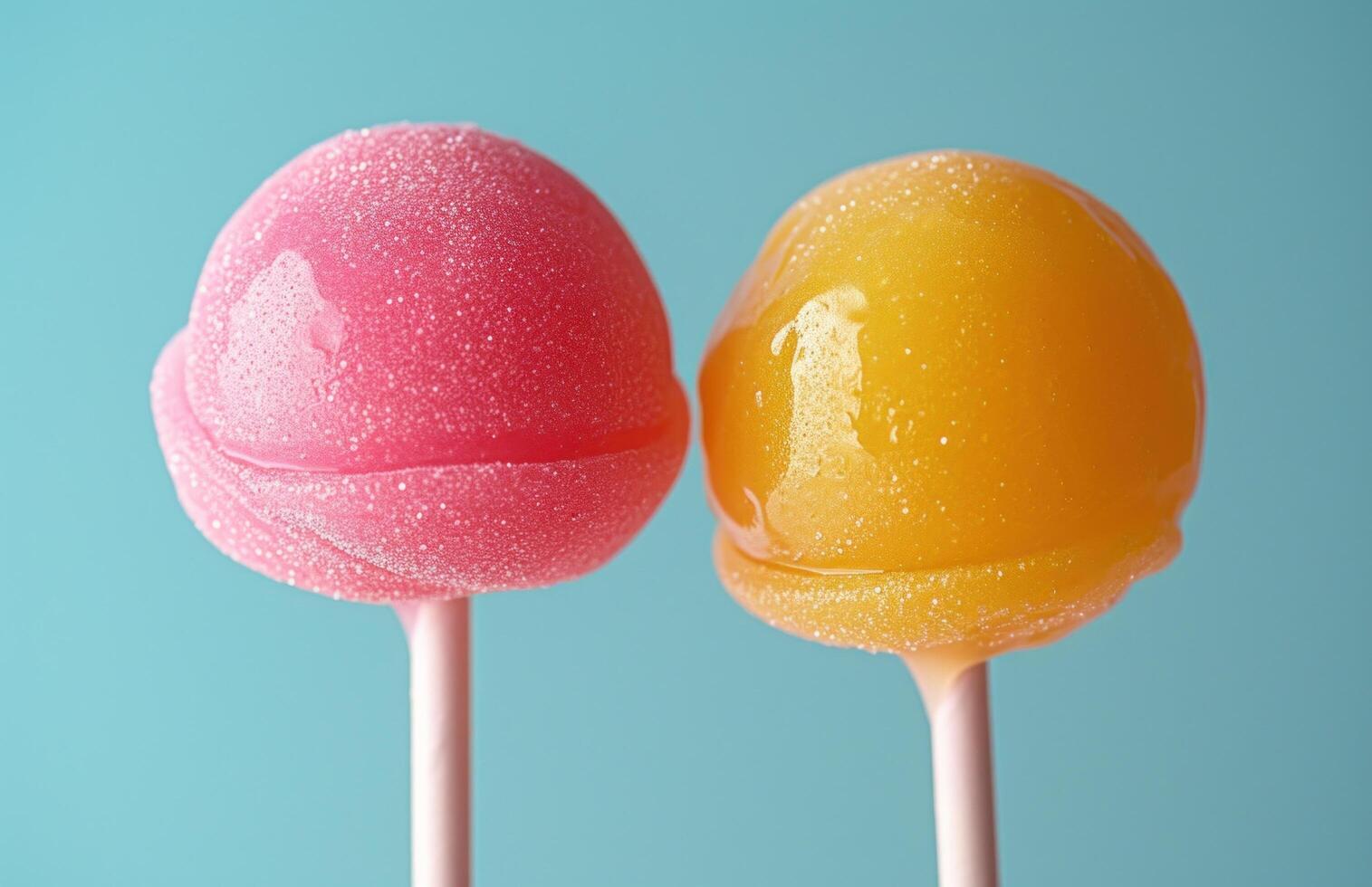 ai gegenereerd een roze met geel en oranje lolly is geplaatst Aan zijn eigen pin stok foto