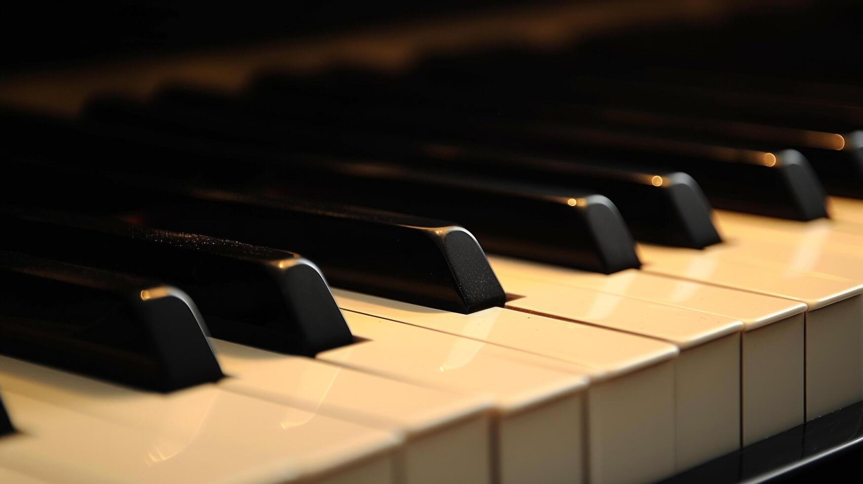 ai gegenereerd sereen fotograaf van piano sleutels, oproepen tot een zin van vrede en musical harmonie foto