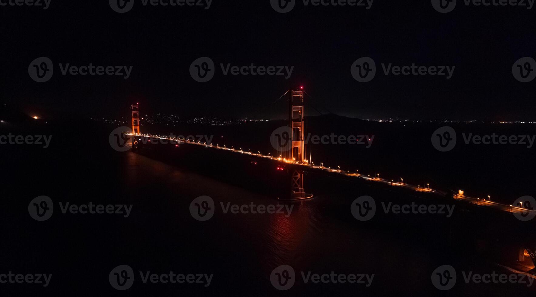 beroemd gouden poort brug, san francisco Bij nacht, Verenigde Staten van Amerika foto