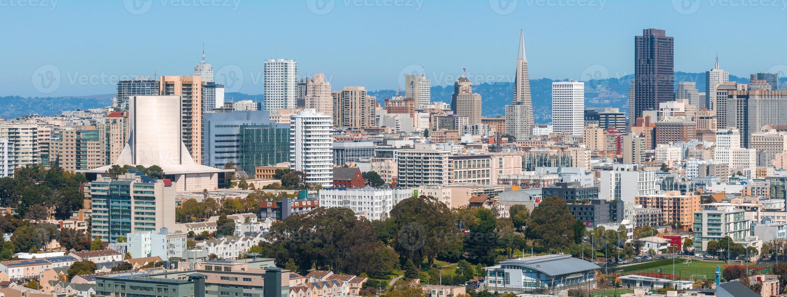 antenne visie van de san francisco binnenstad. foto