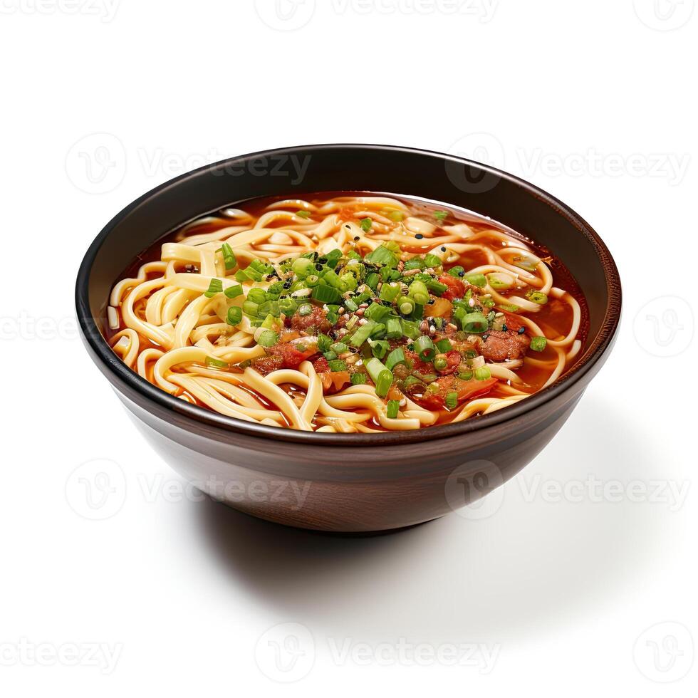 ai gegenereerd noodle soep detailopname foto