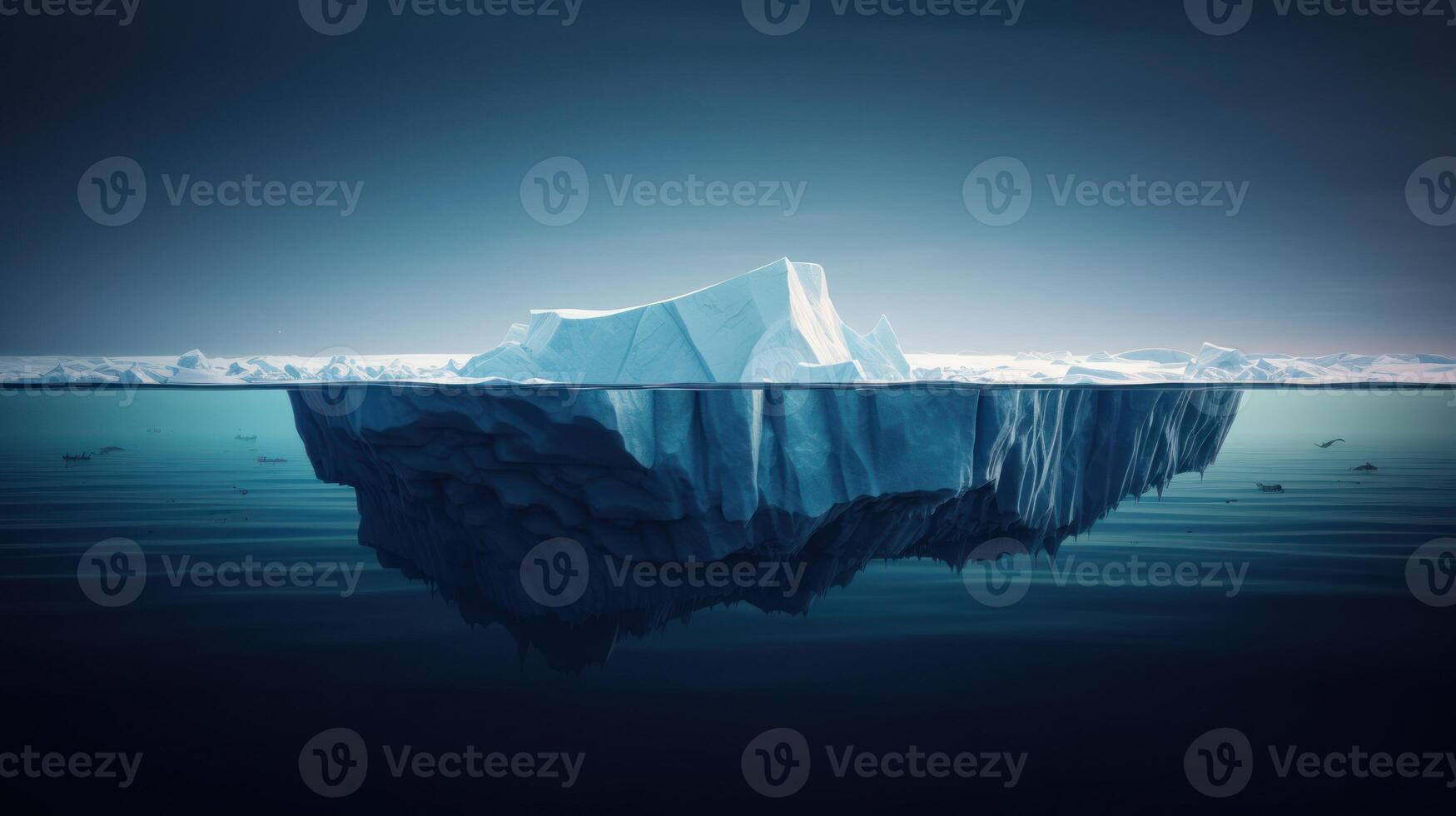 ai gegenereerd kalmte wateren - ijsberg reflectie foto