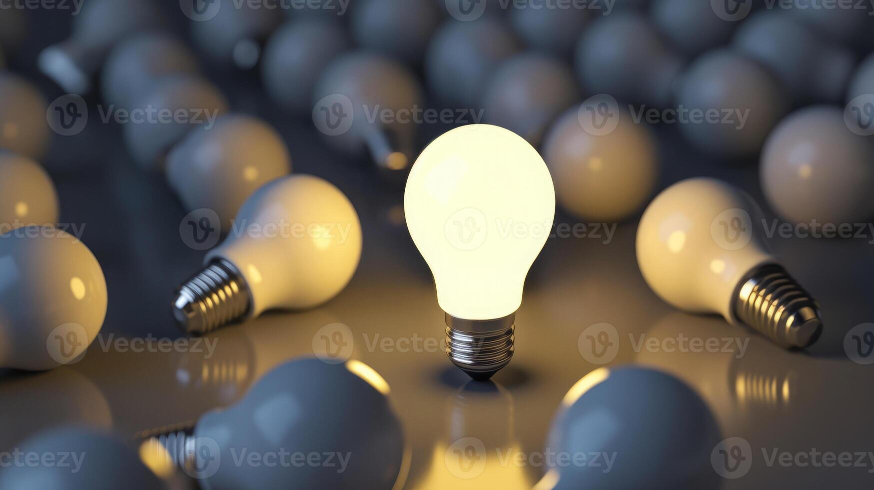 ai gegenereerd wit licht lamp gloeiend scheiden van anderen foto