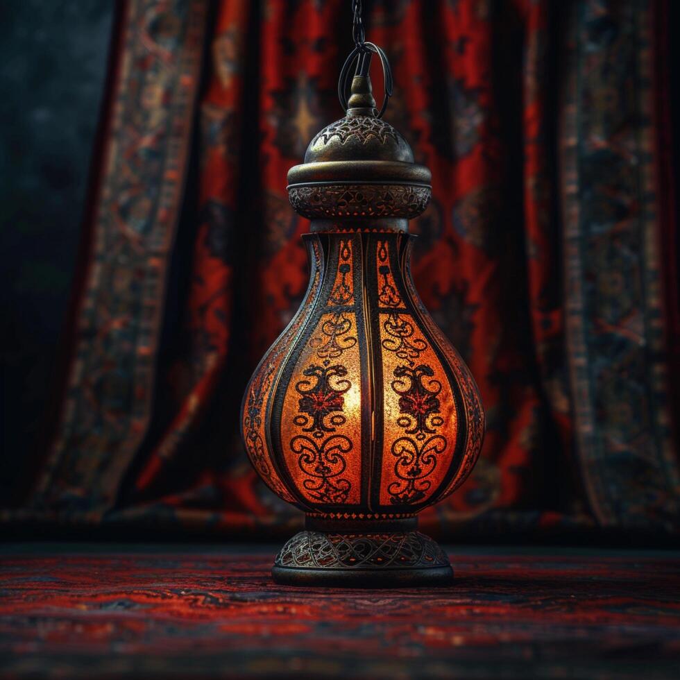 ai gegenereerd elegant Arabisch lantaarn symboliseert de betekenis van eid al adha festival voor sociaal media post grootte foto