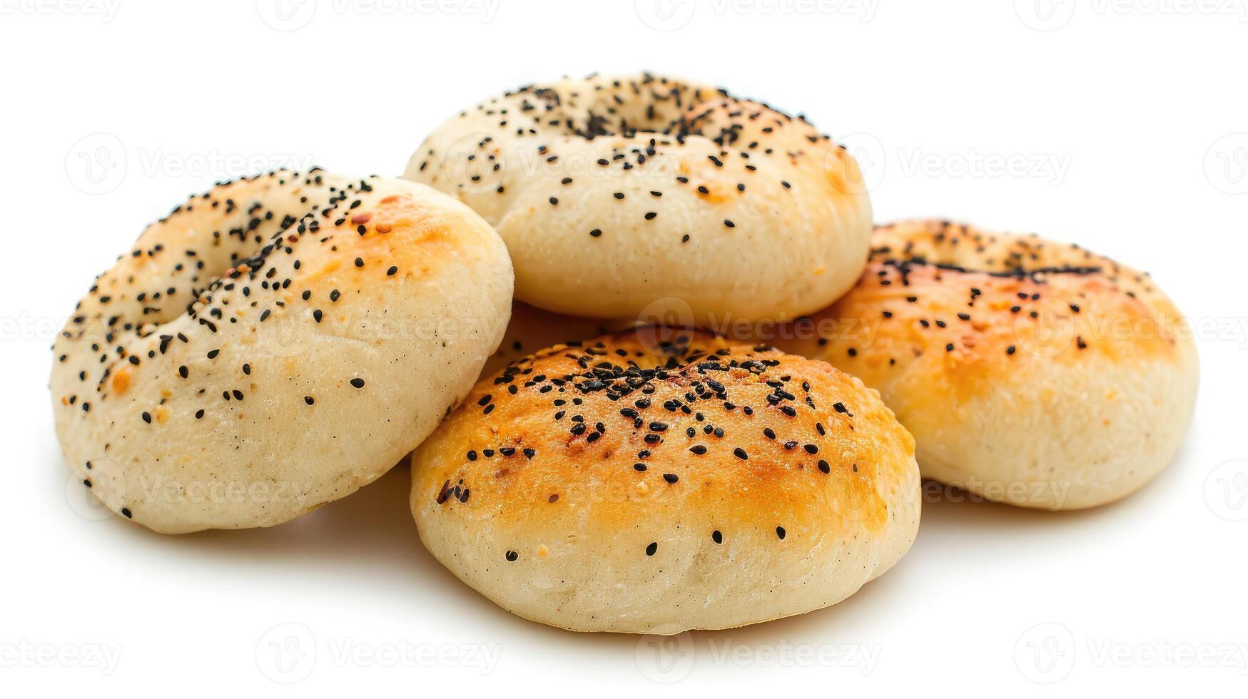 ai gegenereerd klein Arabisch Libnani brood geïsoleerd Aan wit achtergrond foto