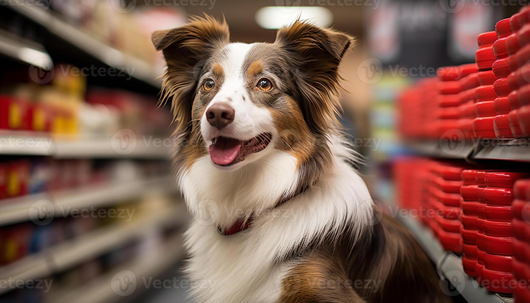 ai gegenereerd schattig puppy zittend binnenshuis, op zoek Bij camera gegenereerd door ai foto