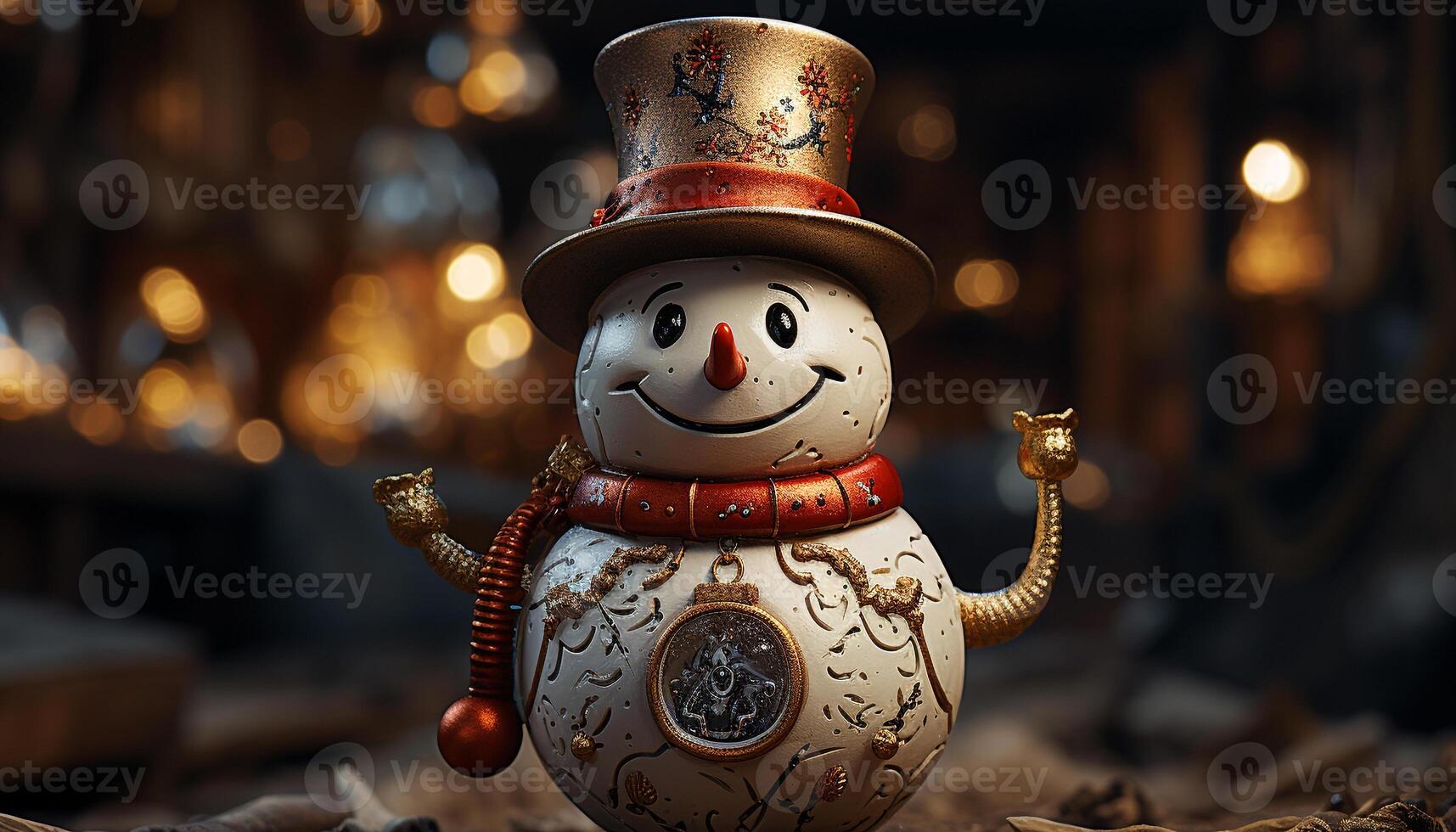 ai gegenereerd glimlachen sneeuwman brengt winter juichen en viering gegenereerd door ai foto