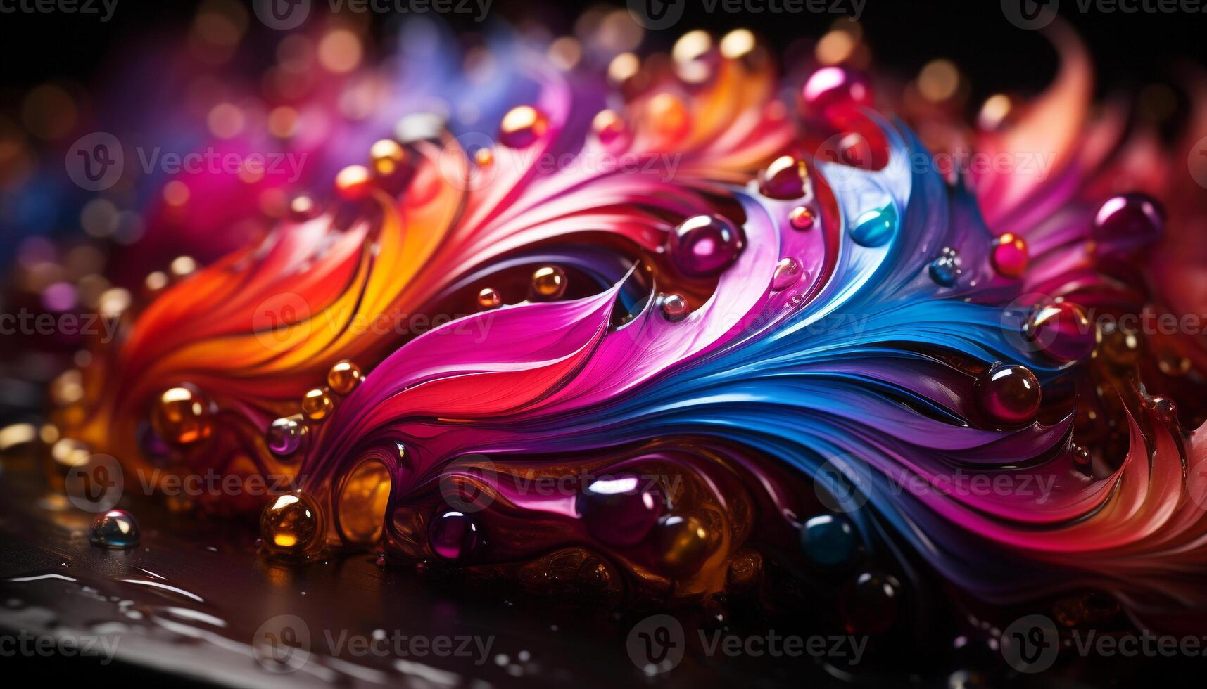ai gegenereerd abstract multi gekleurde patroon van levendig vloeistof verf gegenereerd door ai foto