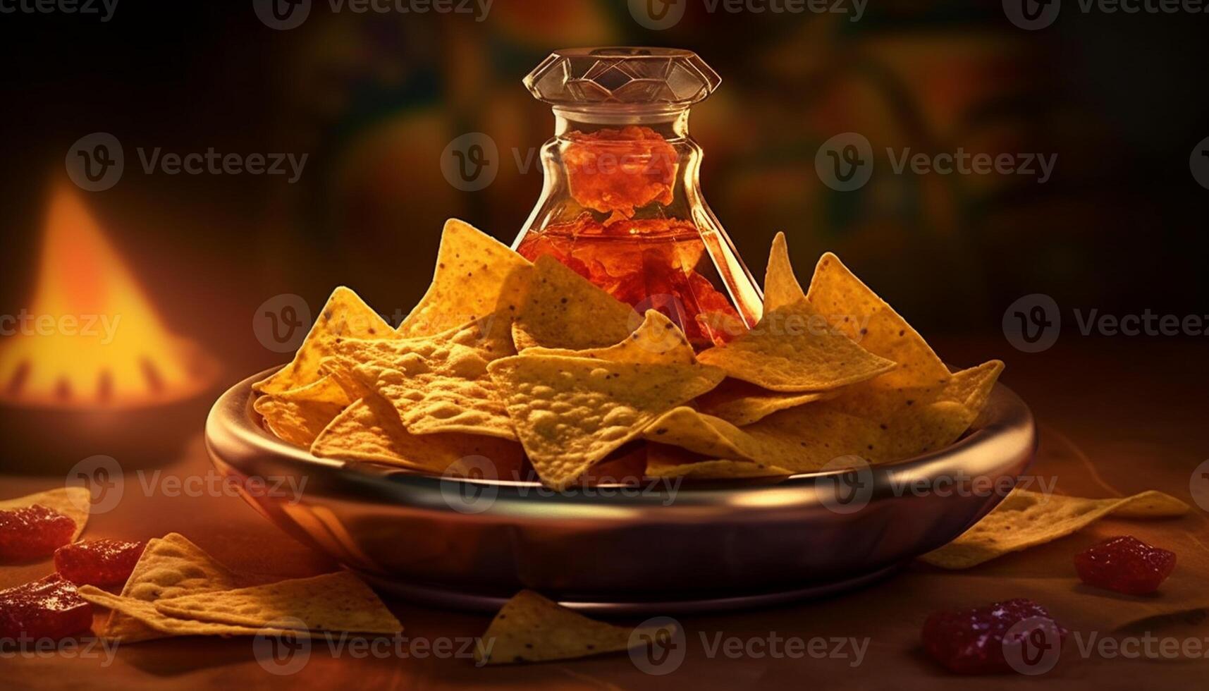 ai gegenereerd versheid en kruid in een kom van guacamole, een Mexicaans voorafje gegenereerd door ai foto