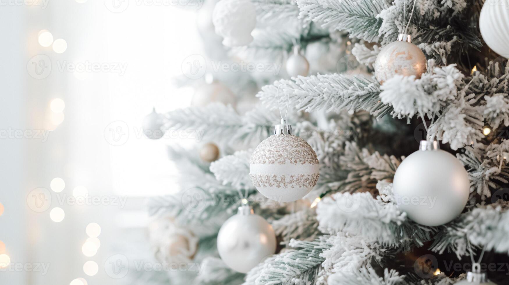 ai gegenereerd wit Kerstmis boom decoratie voor de Engels land huisje, huis decor, huis in de platteland en vakantie viering foto