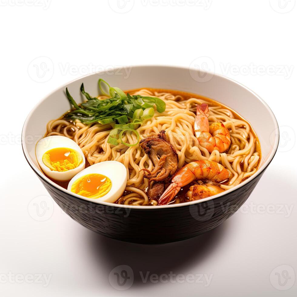 ai gegenereerd ramen soep detailopname foto