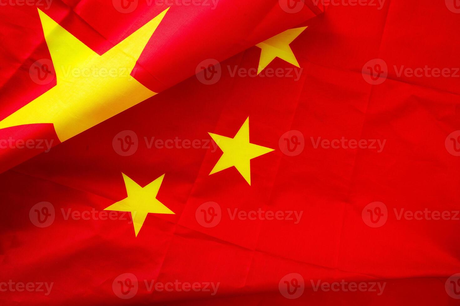 China vlag met kleding stof structuur foto