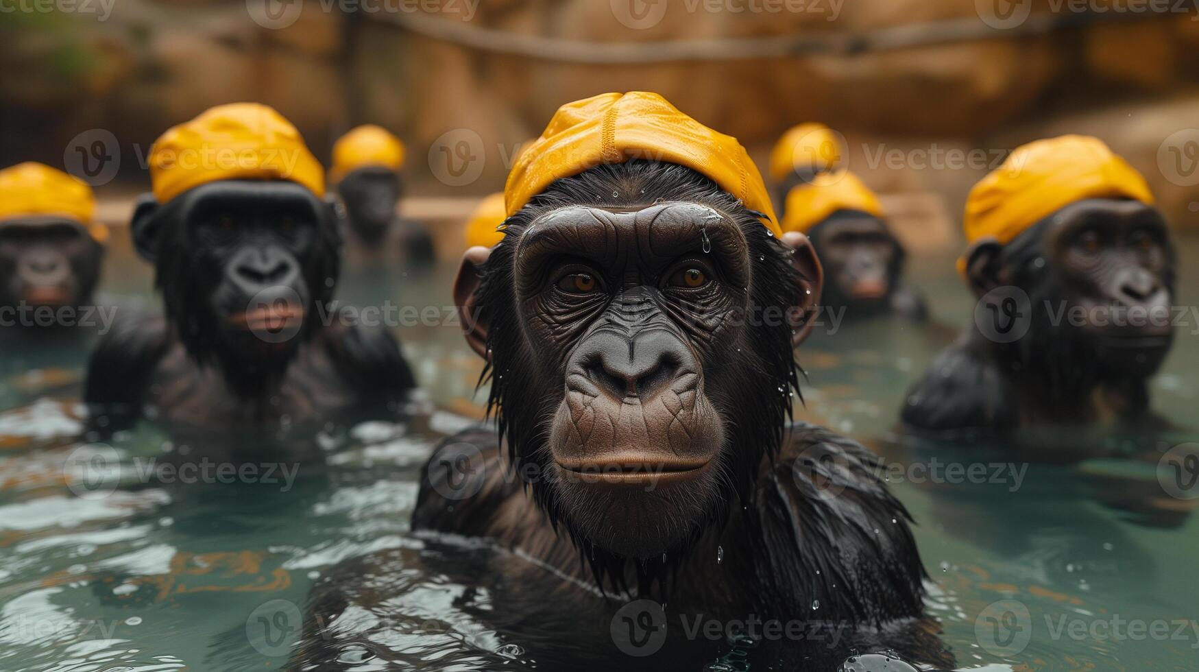 ai gegenereerd gorilla atleten. van boksen naar waterpolo foto