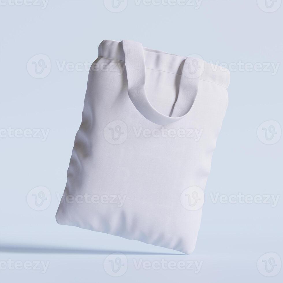 textiel tote zak voor boodschappen doen model. 3d illustratie foto