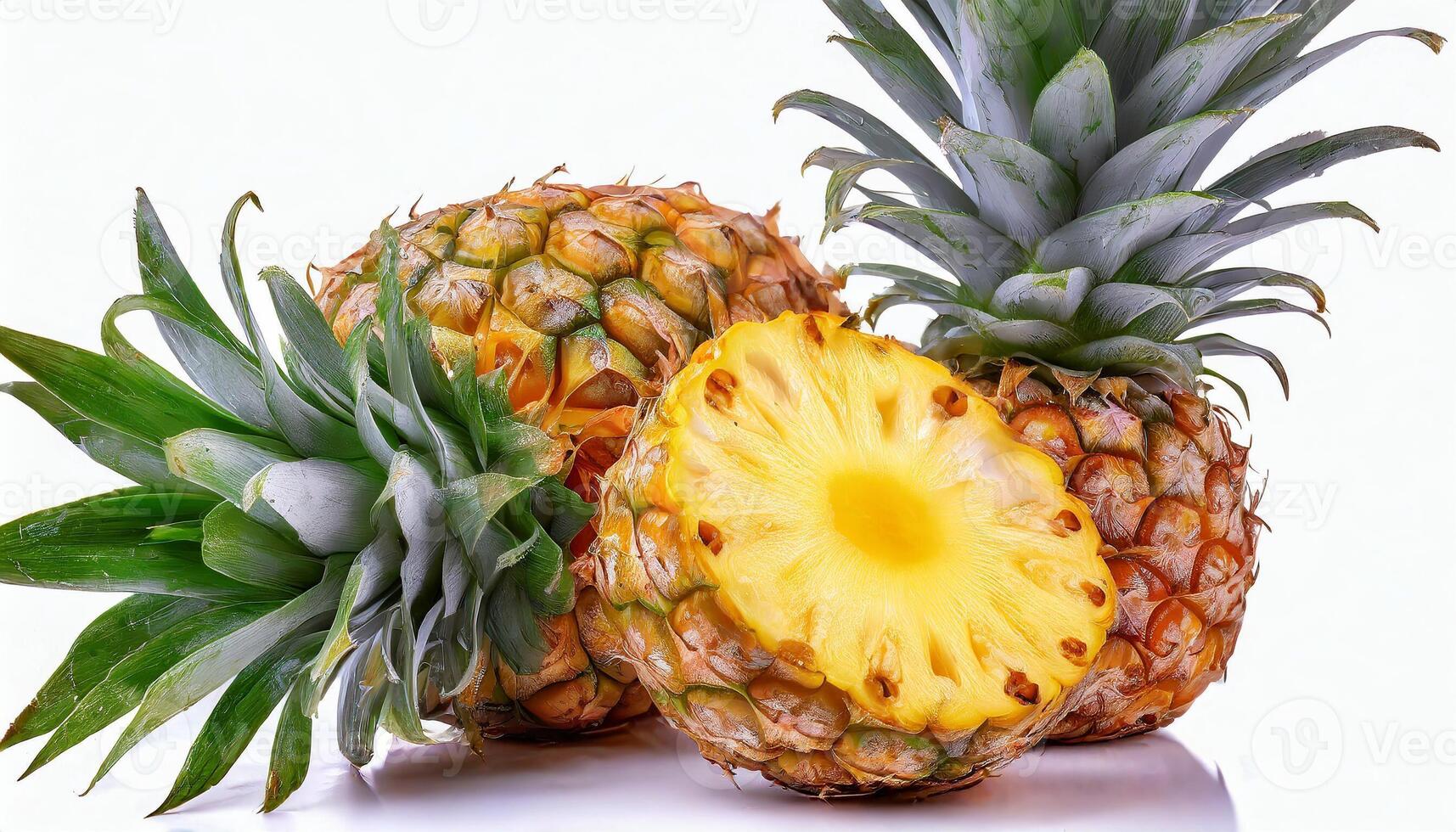 ai gegenereerd gegenereerd afbeelding ananas Aan wit achtergrond foto