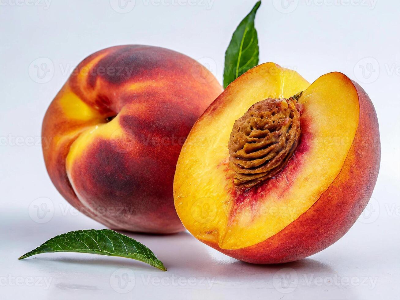 ai gegenereerd gegenereerd afbeeldingperziken,nectarine fruit geïsoleerd Aan wit achtergrond foto