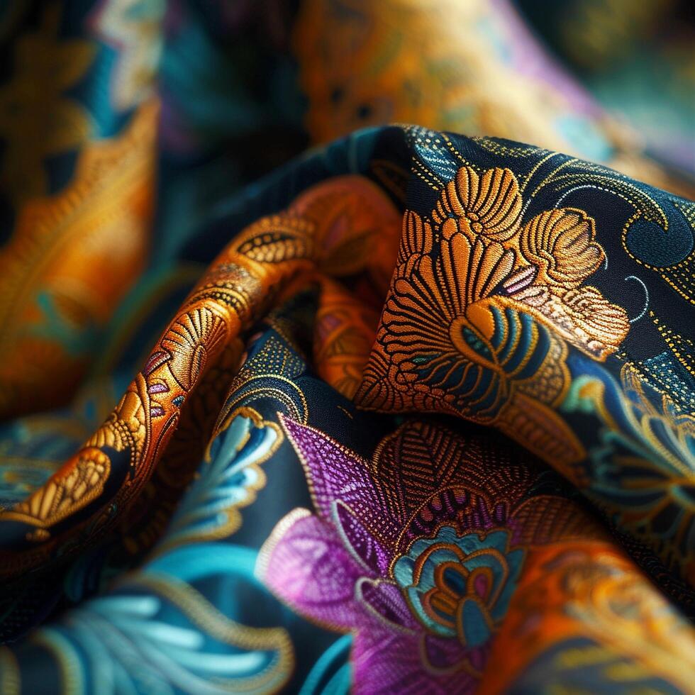 ai gegenereerd beeld van batik kleding motief, achtergrond afbeelding, generatief ai foto