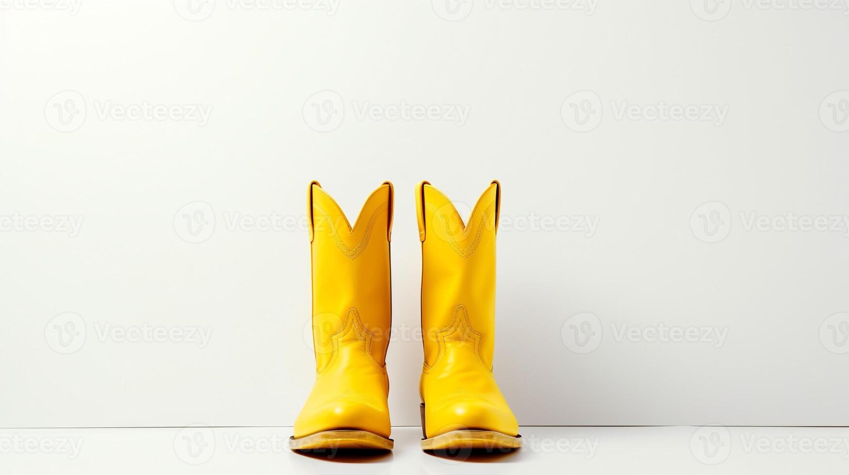 ai gegenereerd geel cowboy laarzen geïsoleerd Aan wit achtergrond met kopiëren ruimte voor advertentie. generatief ai foto