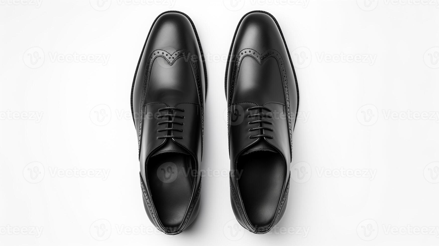 ai gegenereerd houtskool brogues schoenen geïsoleerd Aan wit achtergrond met kopiëren ruimte voor advertentie foto