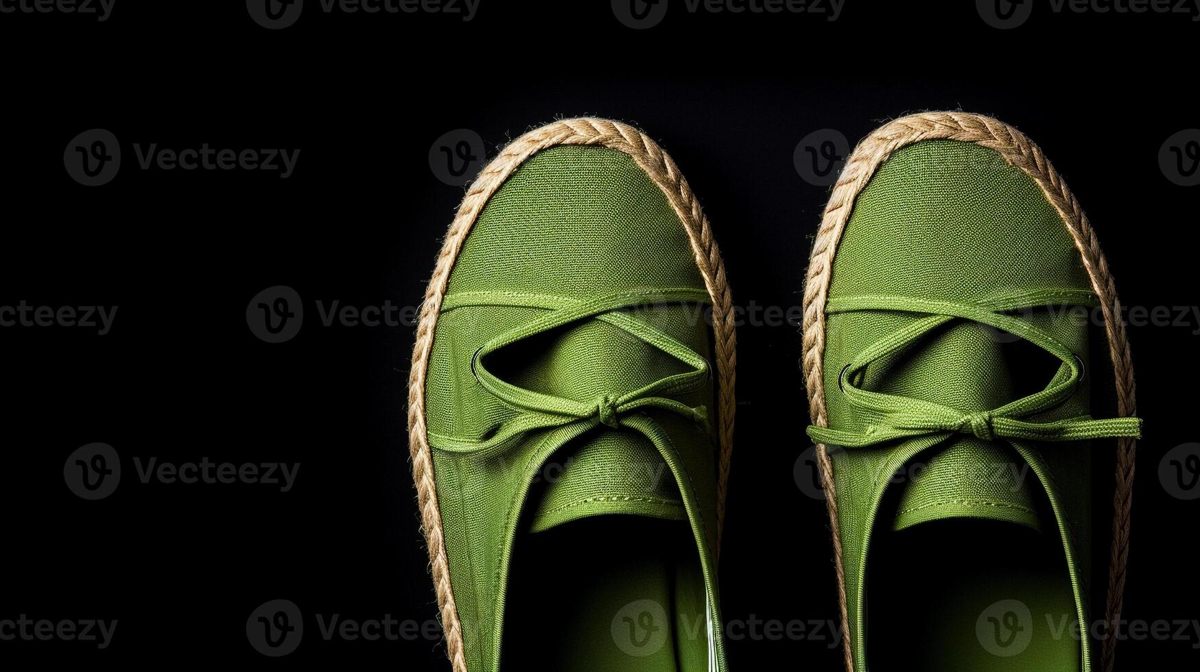 ai gegenereerd groen espadrilles schoenen geïsoleerd Aan wit achtergrond met kopiëren ruimte voor advertentie. generatief ai foto