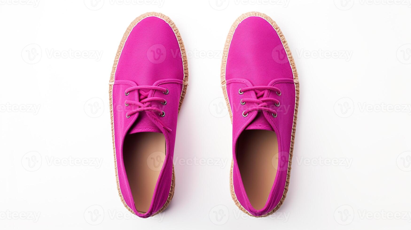 ai gegenereerd magenta espadrilles schoenen geïsoleerd Aan wit achtergrond met kopiëren ruimte voor advertentie. generatief ai foto