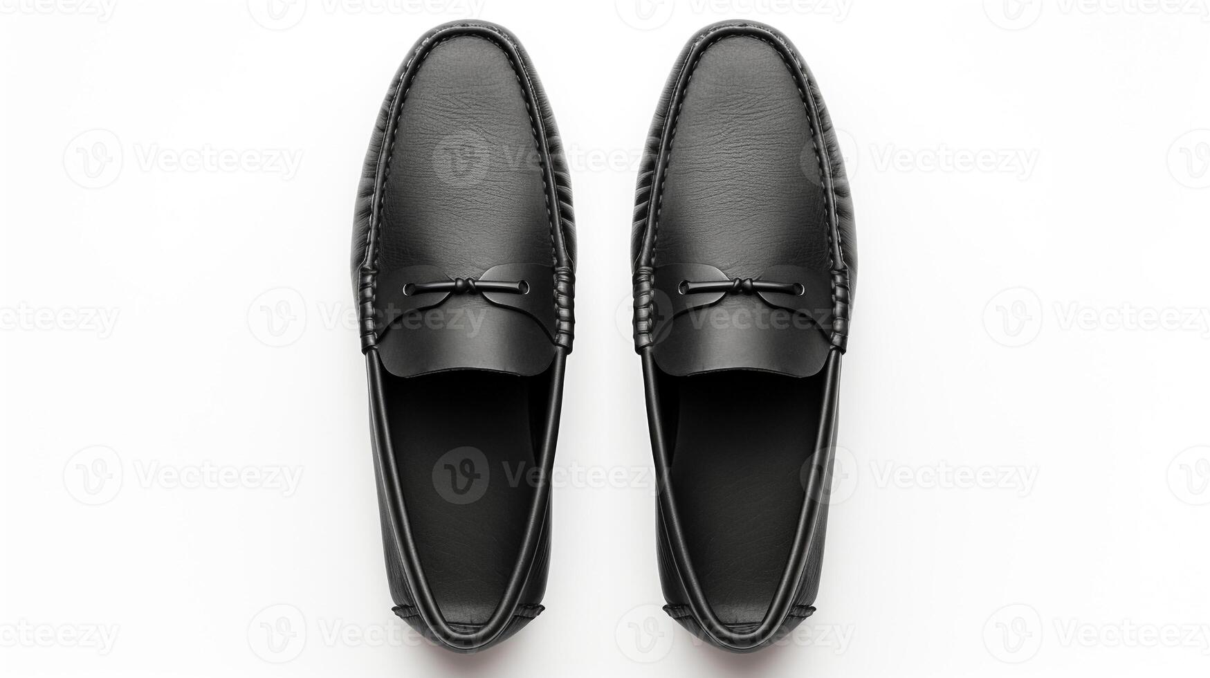 ai gegenereerd houtskool mocassins schoenen geïsoleerd Aan wit achtergrond met kopiëren ruimte voor advertentie. generatief ai foto