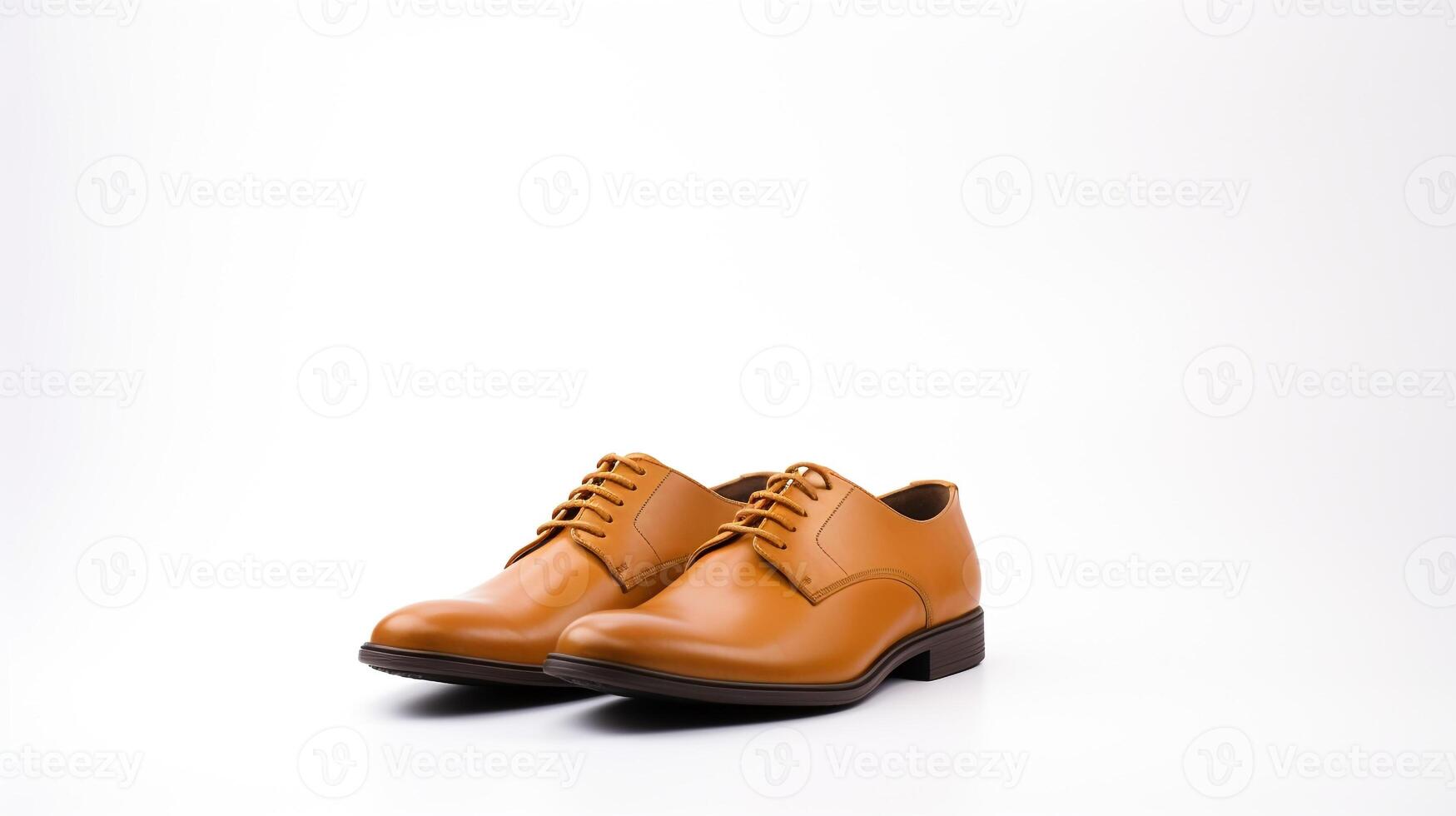 ai gegenereerd amber oxfords schoenen geïsoleerd Aan wit achtergrond met kopiëren ruimte voor advertentie. generatief ai foto