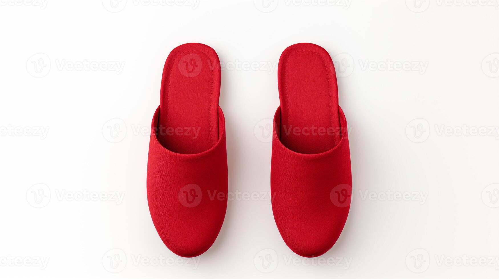 ai gegenereerd rood slippers schoenen geïsoleerd Aan wit achtergrond met kopiëren ruimte voor advertentie. generatief ai foto