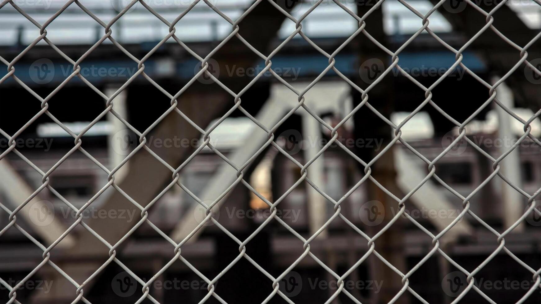 keten koppeling hek over- spoorweg bijhouden foto