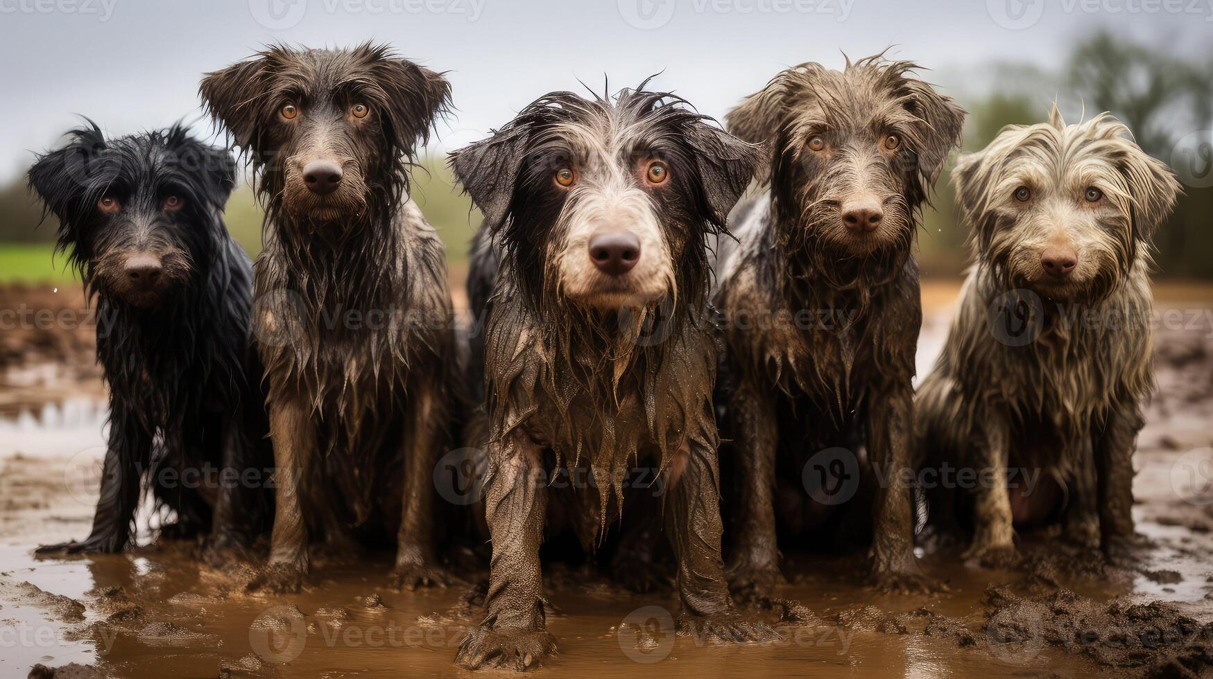 ai gegenereerd rommelig vuil honden ai gegenereerd foto