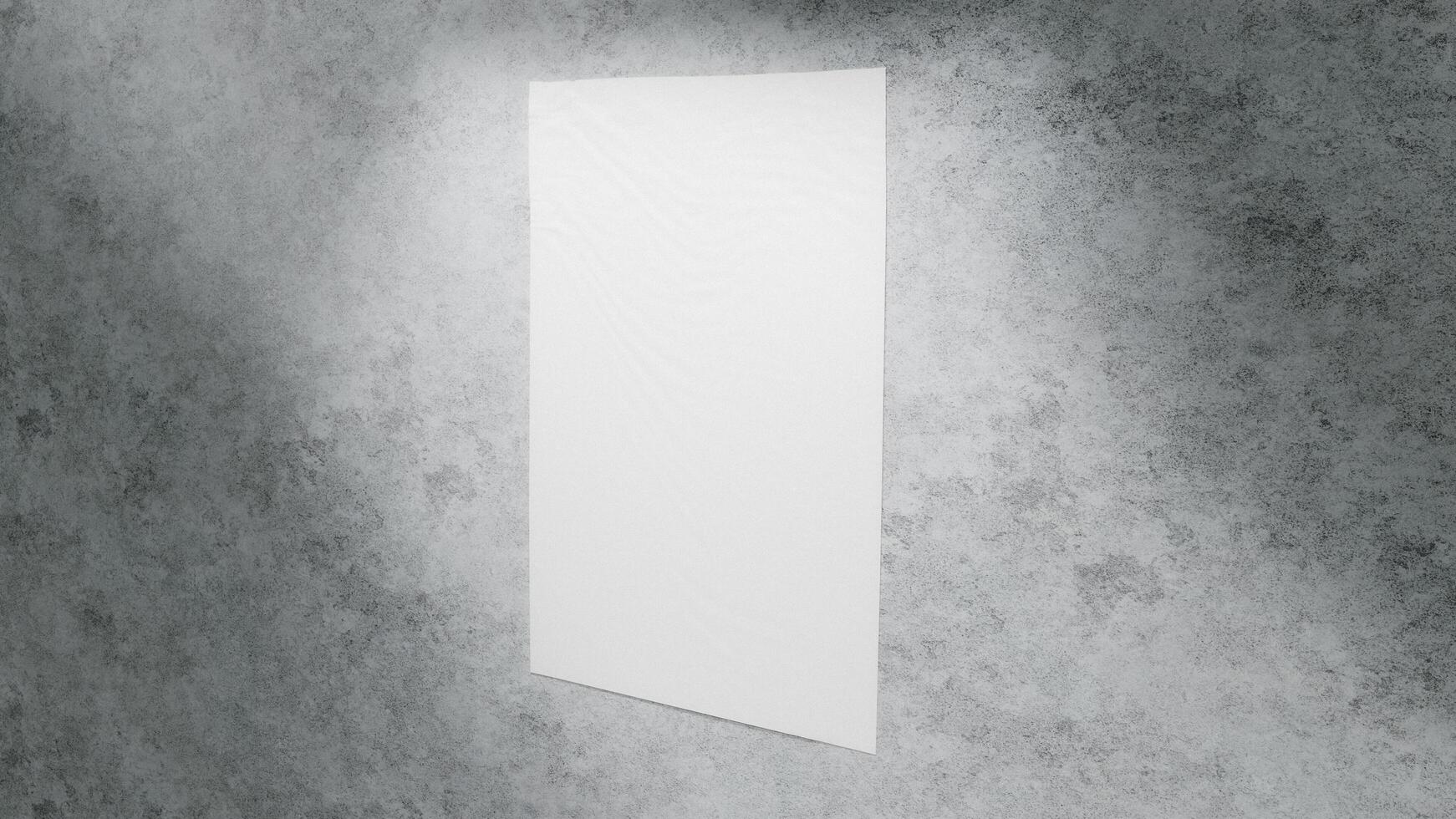 blanco verticaal poster mockup Aan beton muur foto