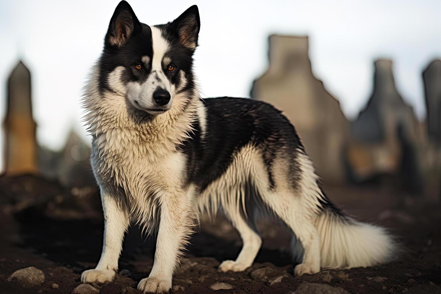 ai gegenereerd Russisch schor hond foto