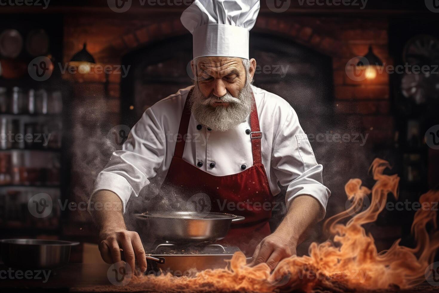 ai gegenereerd creatief persoon chef Koken. genereren ai foto