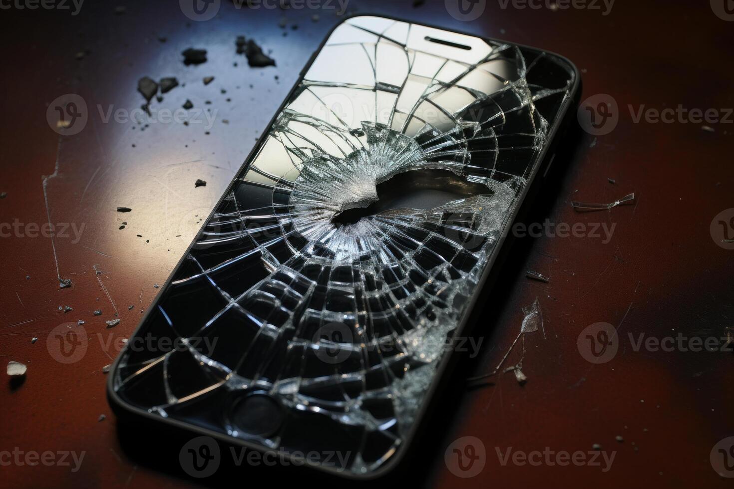 ai gegenereerd verbrijzeld telefoon gebroken glas. genereren ai foto