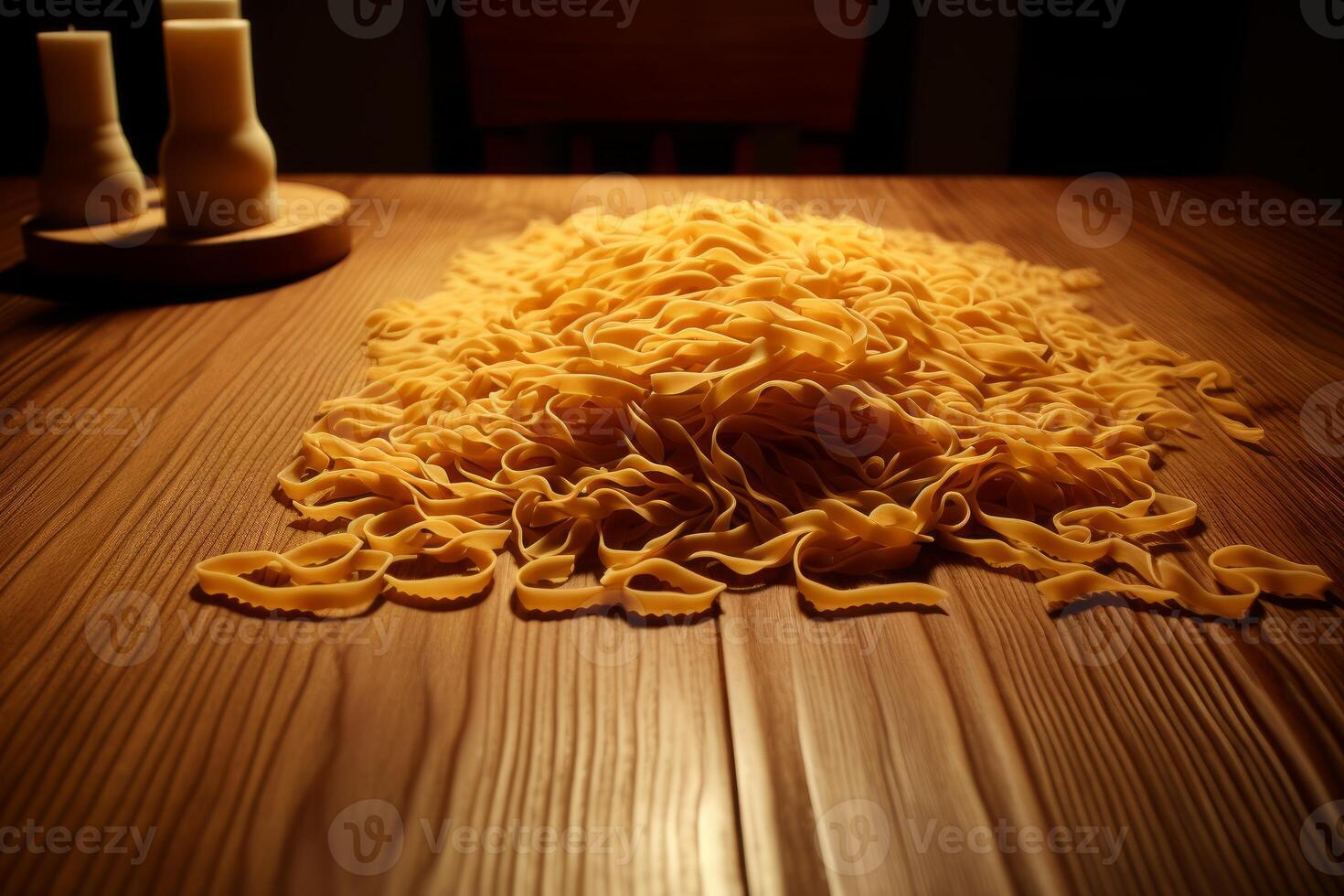 ai gegenereerd rustiek pasta houten tafel. genereren ai foto