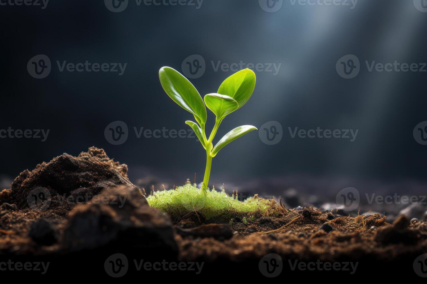 ai gegenereerd veerkrachtig grond fabriek groeien. genereren ai foto