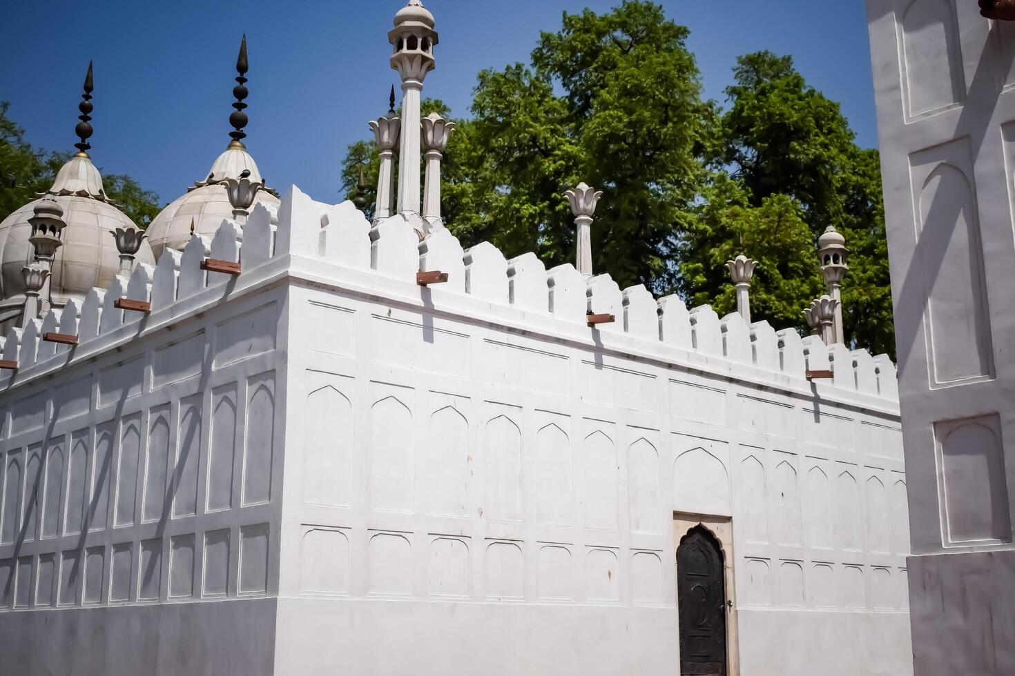 bouwkundig details van lal qila - rood fort gelegen in oud Delhi, Indië, visie binnen Delhi rood fort de beroemd Indisch oriëntatiepunten foto