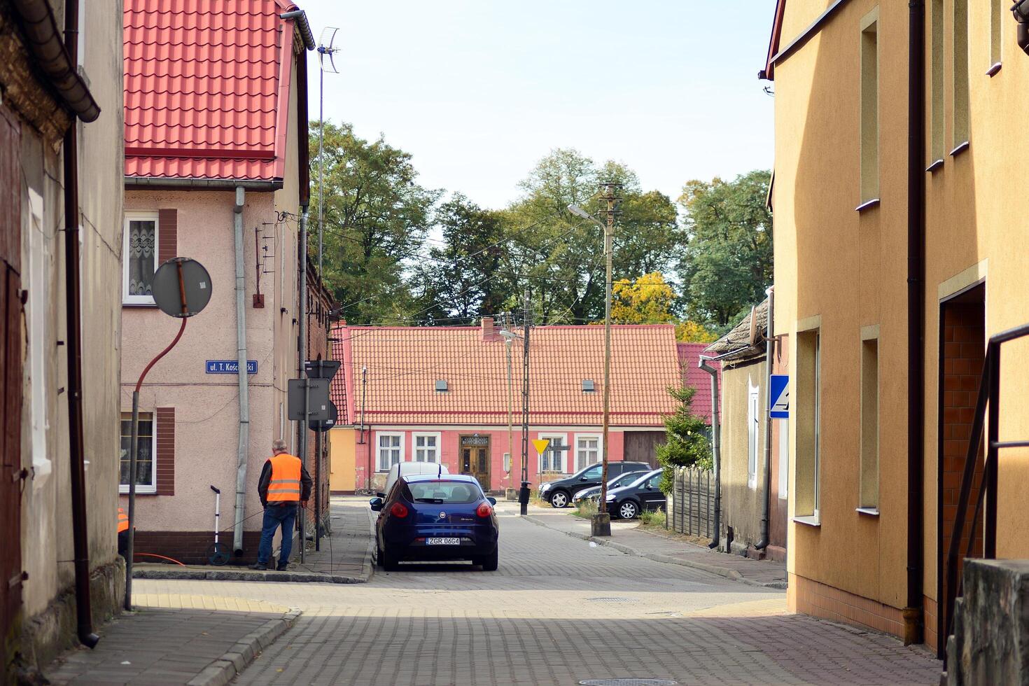 oud stad gebouwen in een klein dorp. foto