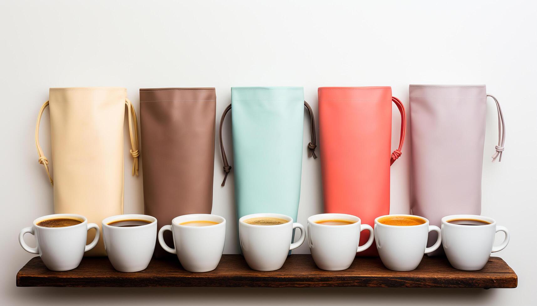 ai gegenereerd koffie kop Aan houten tafel, boek en mok voor ontspanning gegenereerd door ai foto