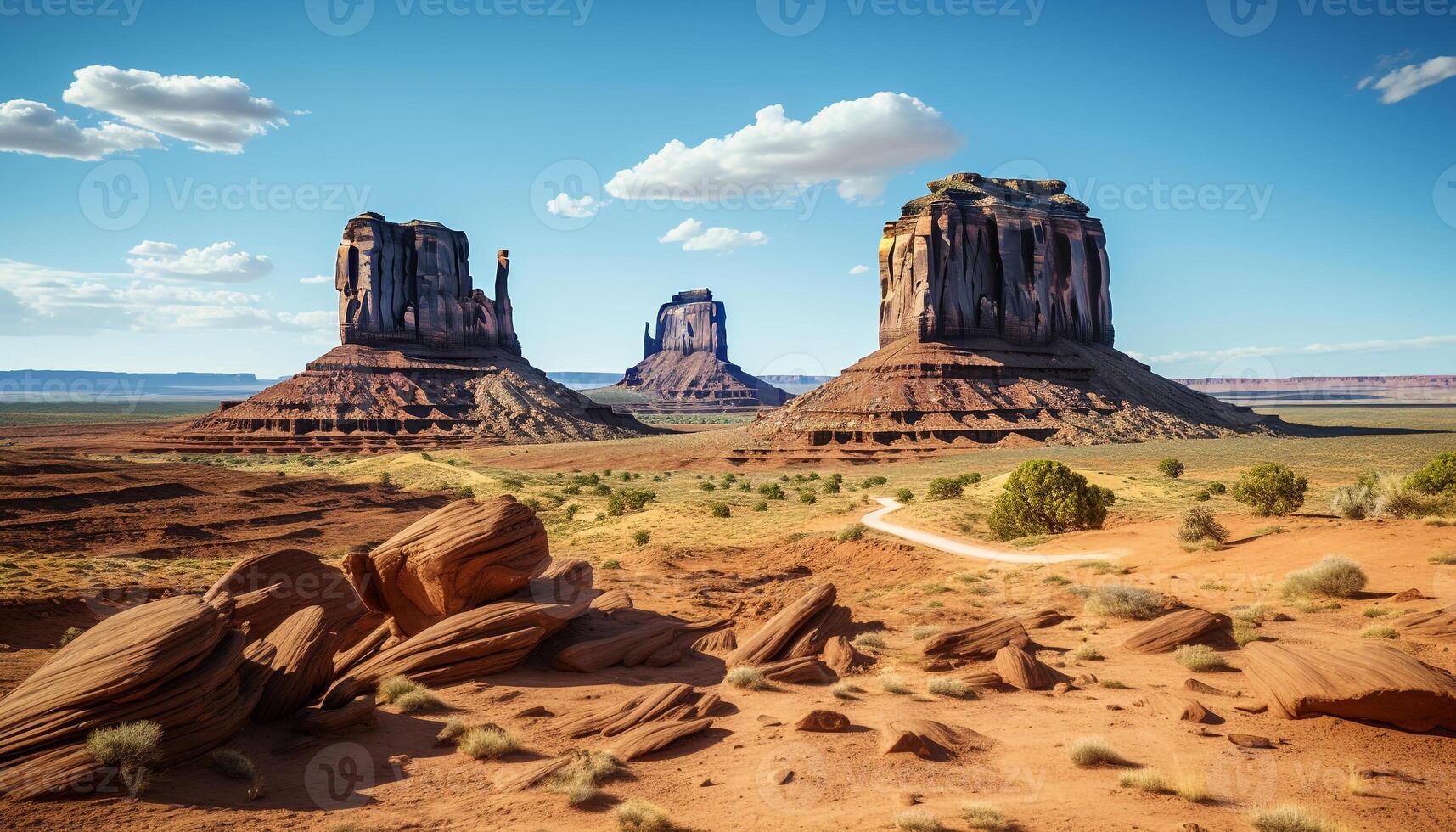 ai gegenereerd monument vallei majestueus zandsteen landschap, een natuurlijk schoonheid in natuur gegenereerd door ai foto