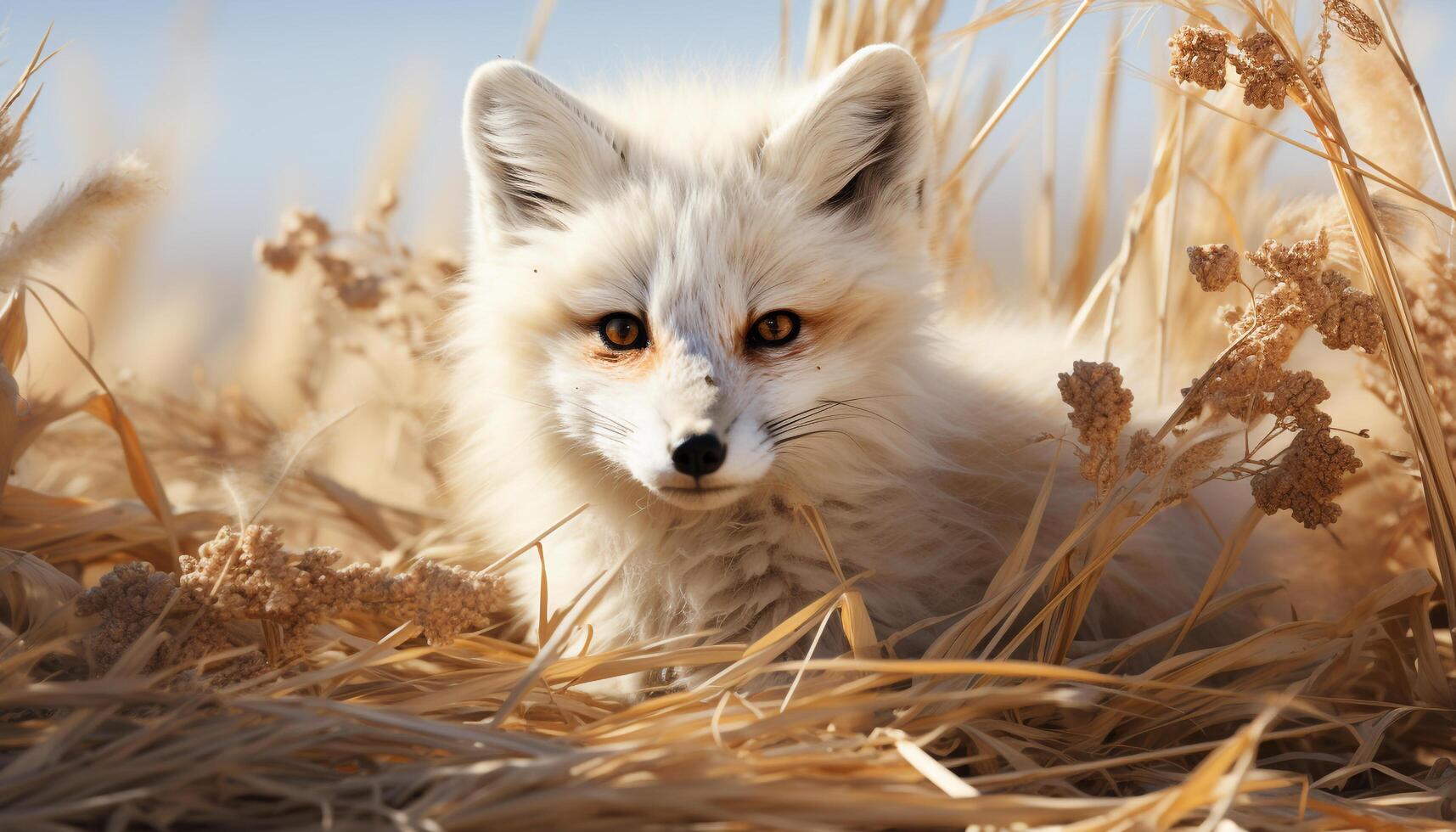 ai gegenereerd schattig puppy zittend in weide, op zoek Bij camera, omringd door natuur gegenereerd door ai foto