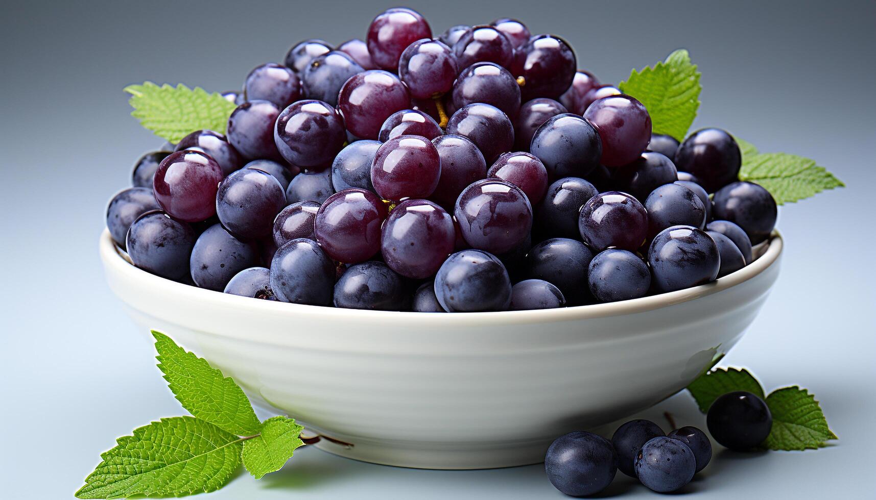 ai gegenereerd versheid en natuur in een kom van gezond biologisch fruit gegenereerd door ai foto