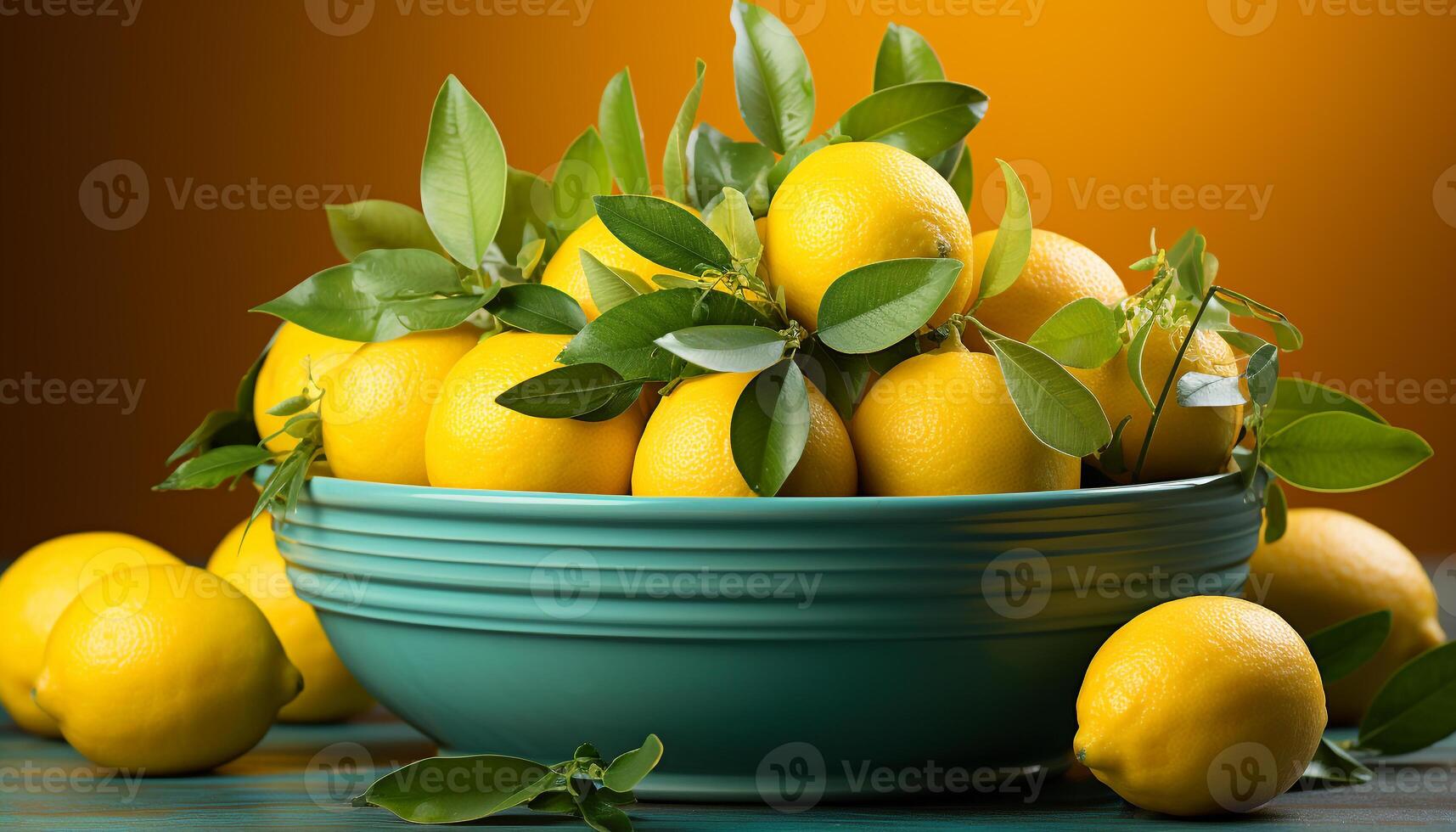 ai gegenereerd vers citrus fruit Aan houten tafel, levendig en gezond gegenereerd door ai foto