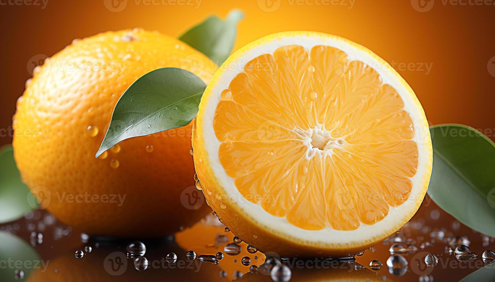 ai gegenereerd versheid van citrus fruit sappig, rijp plak, levendig geel gegenereerd door ai foto