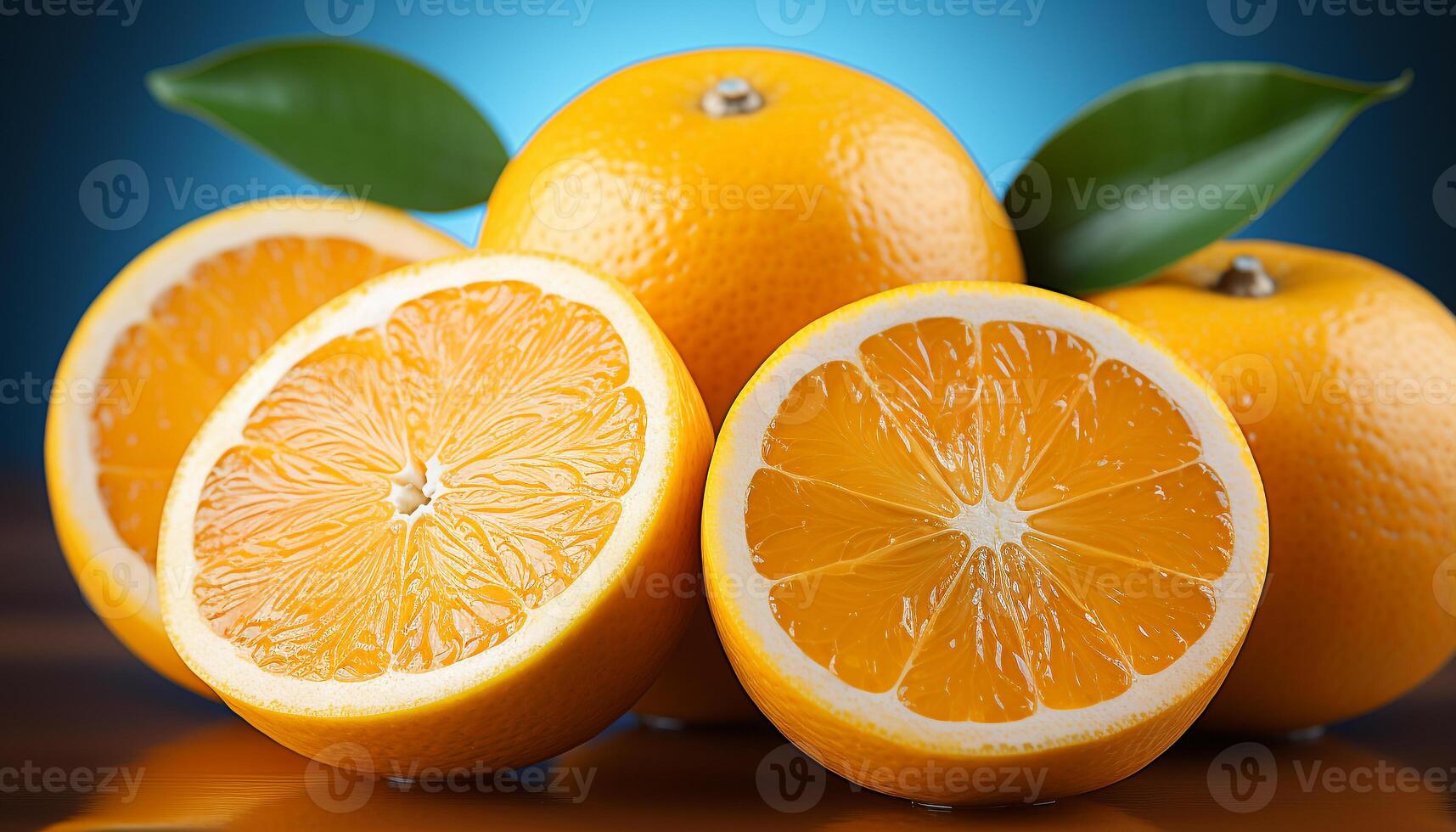 ai gegenereerd versheid en vitaliteit in een levendig citrus fruit plak gegenereerd door ai foto